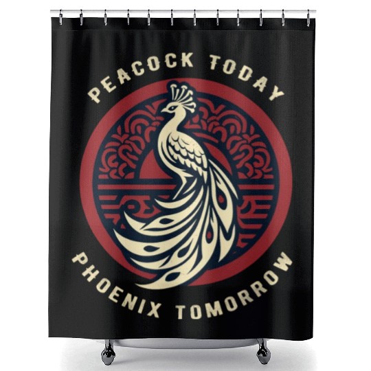Peacock Today Phoenix Tomorrow Chinese Mythtical Shower Curtains