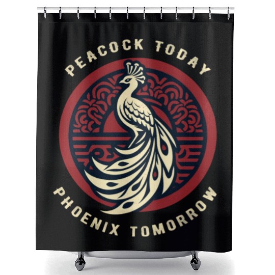 Peacock Today Phoenix Tomorrow Chinese Mythtical Shower Curtains