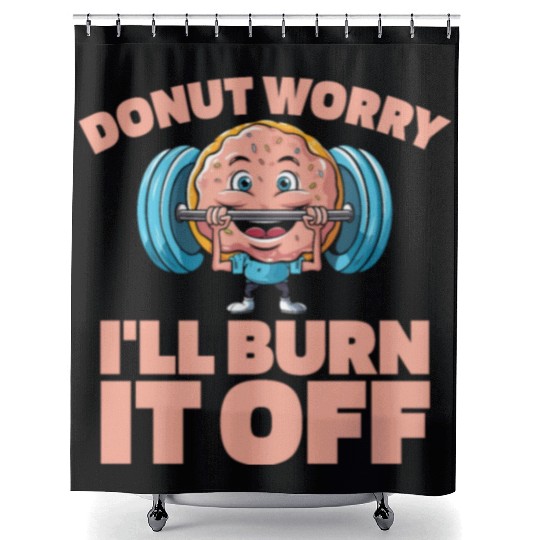 Fitness Donut Funny Donut Gym Shower Curtains