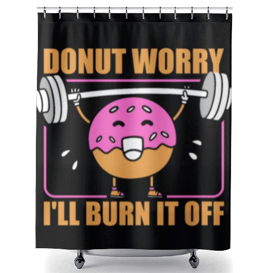 Fitness Donut Funny Donut Gym Shower Curtains
