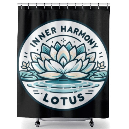 Inner Harmony Lotus - Serene Water & Flower Design Shower Curtains