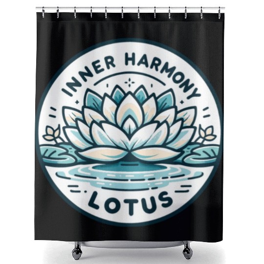 Inner Harmony Lotus - Serene Water & Flower Design Shower Curtains