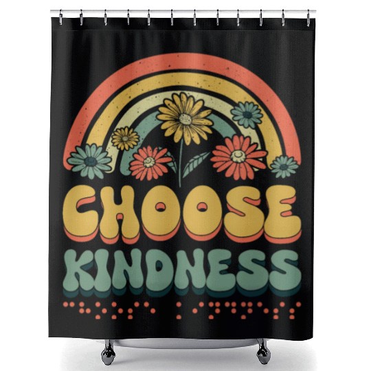 Choose Kindness Braille Alphabet Braille Language Shower Curtains