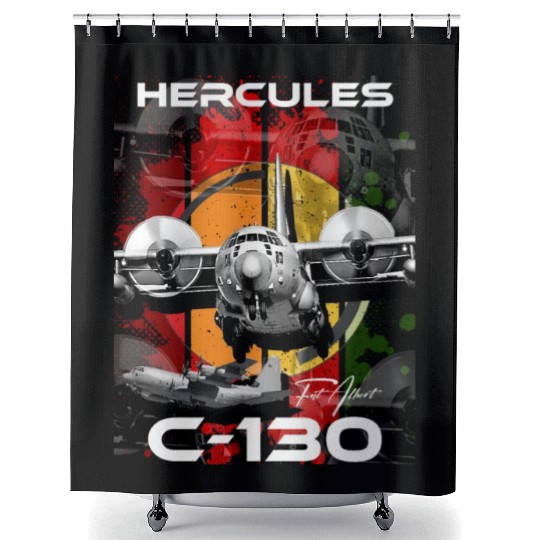 C-130 Hercules Military Aircraft Shower Curtains