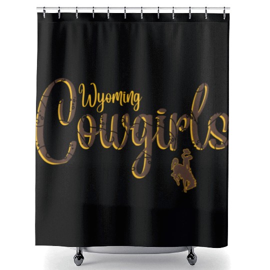 Wyoming Cow 'S Floral Script Shower Curtains