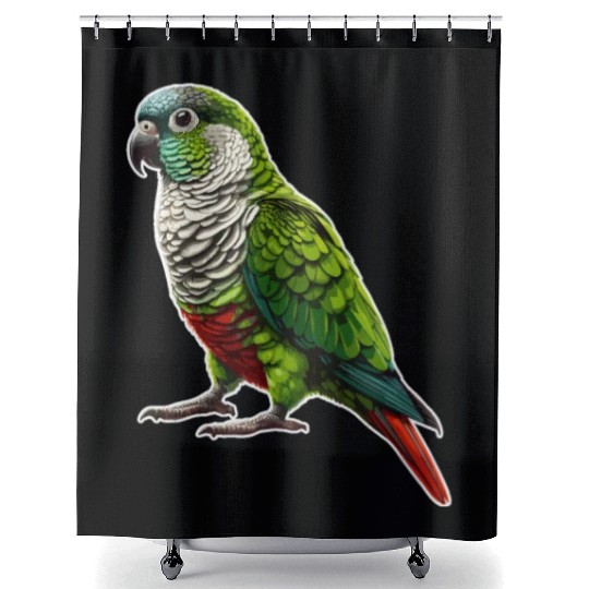 Green Cheeked Conure Drawing Conure Parrot Shower Curtains