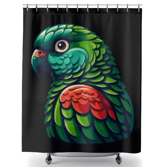 Green Cheeked Conure Cute Conure Parrot Shower Curtains