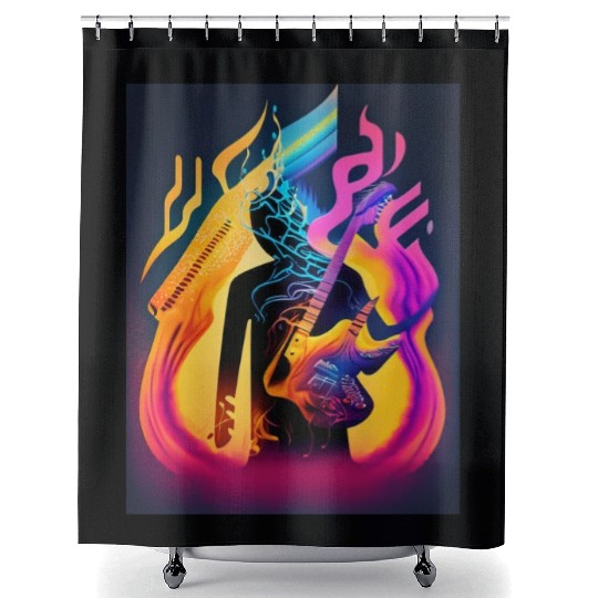 Dance Through Spectrum Immerse in Color and sound Shower Curtains