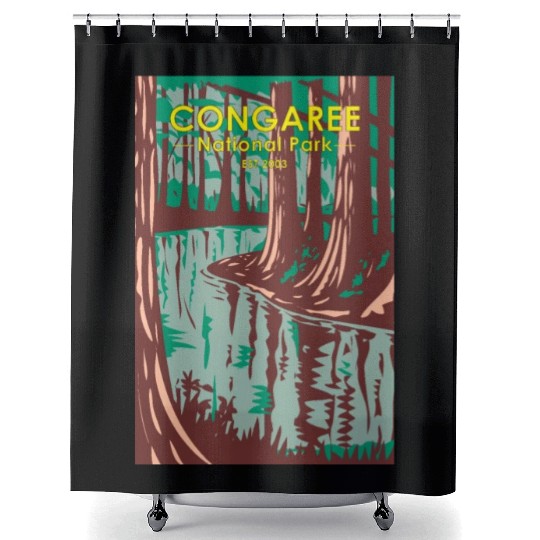 Congaree National Park South Carolina Vintage Shower Curtains