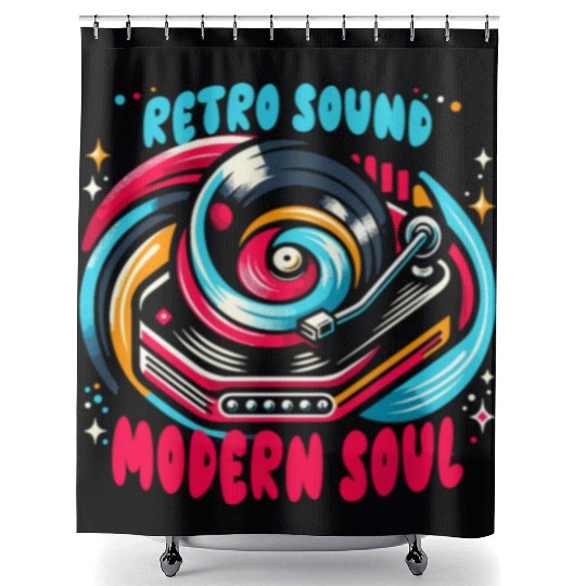 Vinyl Records LP Collector Record Lover Audiophile Shower Curtains