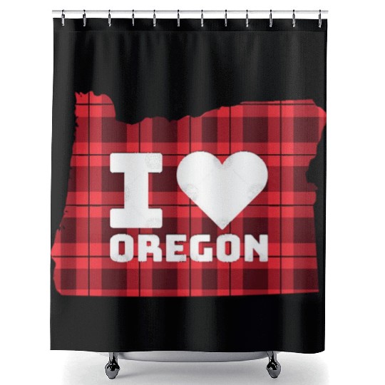 I Love Oregon Shower Curtains