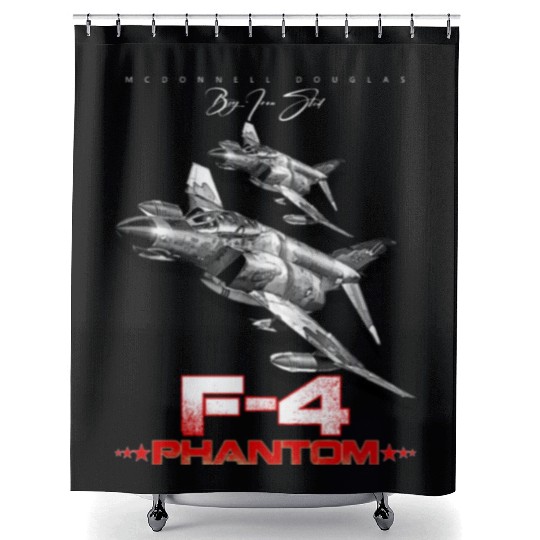 F-4 Phantom Us Air Force Fighter jet Shower Curtains