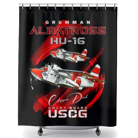 Grumman HU-16 Albatross Coast Guard Aircraft Shower Curtains
