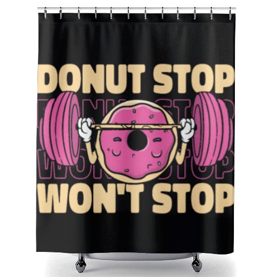 Fitness Donut Funny Donut Gym Shower Curtains