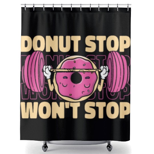 Fitness Donut Funny Donut Gym Shower Curtains