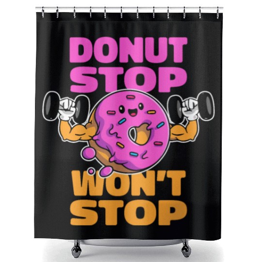 Fitness Donut Funny Donut Gym Shower Curtains