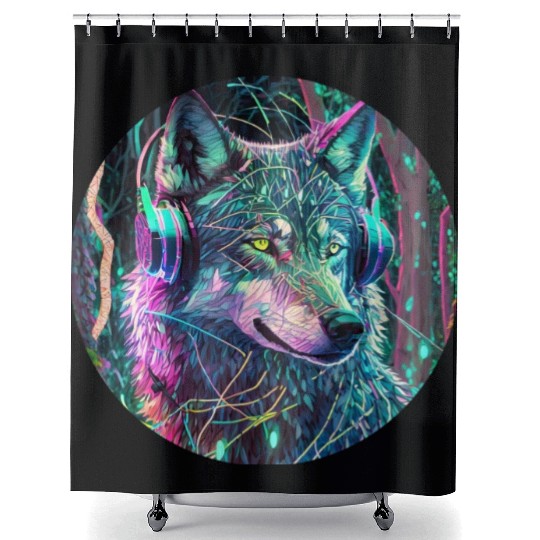 Electric Wilderness Glow 4 Shower Curtains