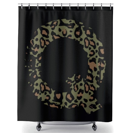 Q army camo design Shower Curtains