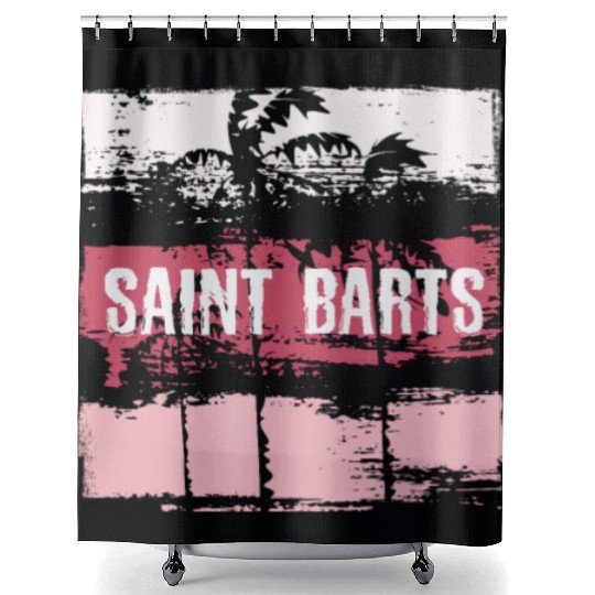 Saint Barts Vacation Souvenir Abstract Artistic Shower Curtains