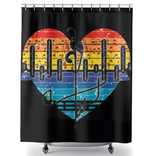 Valentine's day heartbeat Shower Curtains