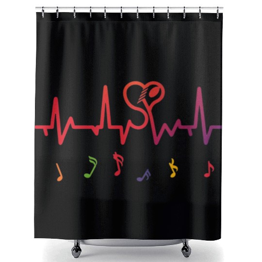 Valentine's day heartbeat Shower Curtains