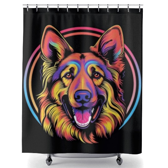 German Shepherd Funny Dog Halloween Costume Trick Shower Curtains