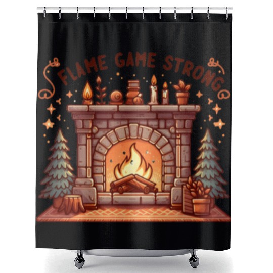 Fireplace: Flame Game Strong Shower Curtains
