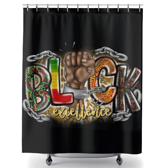 Black Excellence Shower Curtains