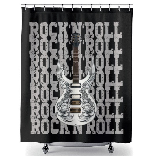 Rock and Roll Guitar Wings Shower Curtains