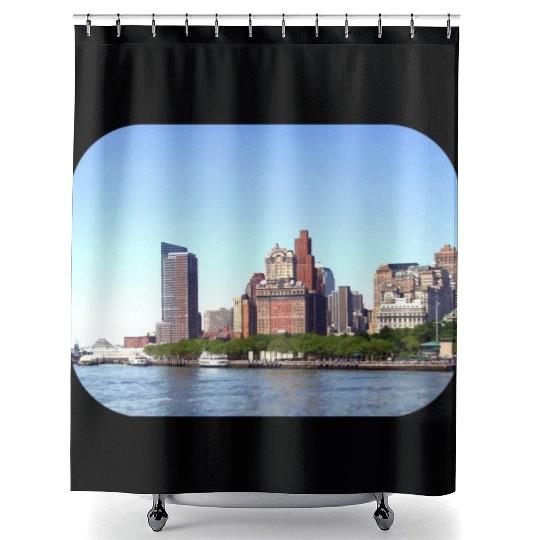 Manhattan NY - Manhattan Skyline on a Clear Day Shower Curtains