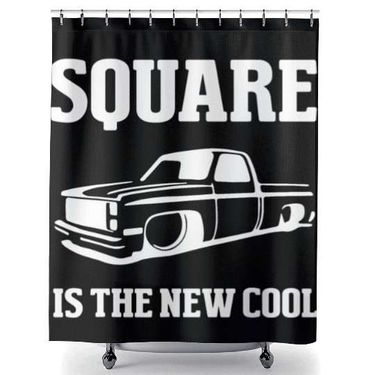 Square is The New Cool Square Body Shower Curtains