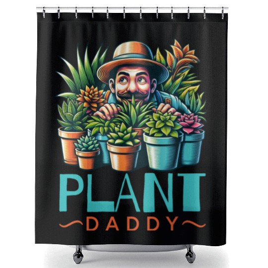 Plant Daddy Shower Curtains
