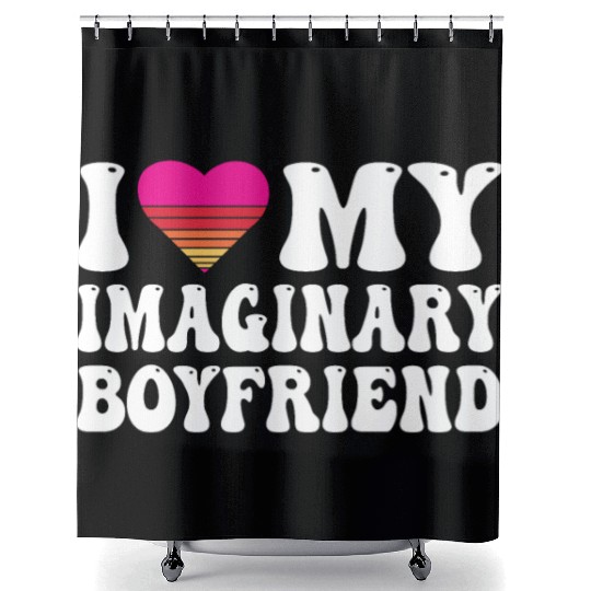 I Heart My Imaginary Bf Boyfriend I Love My Bf Shower Curtains