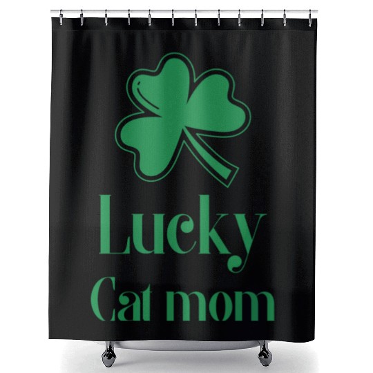 Lucky Cat Mom St Patrick's Day Shower Curtains