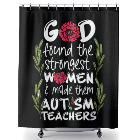 Woman Autism Teacher Shower Curtains