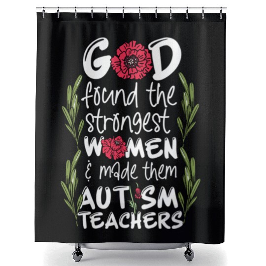 Woman Autism Teacher Shower Curtains