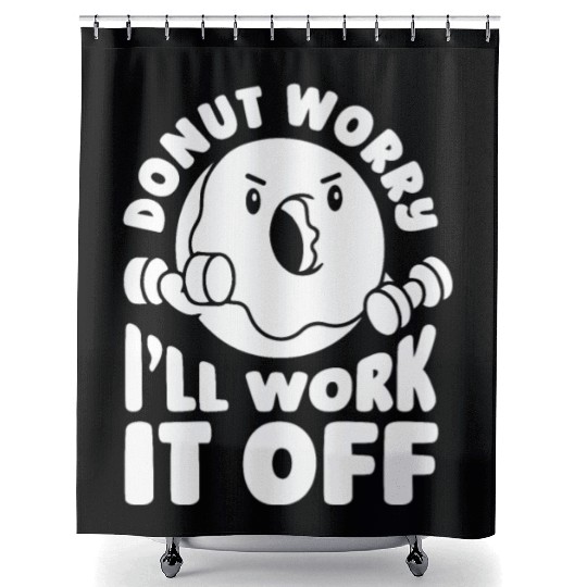 Fitness Donut Funny Donut Gym Shower Curtains