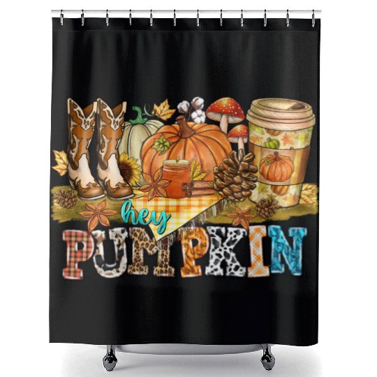 Hey Pumpkin Shower Curtains