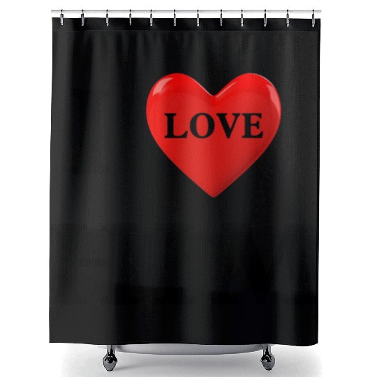 i love him Valentine's Day Shower Curtains