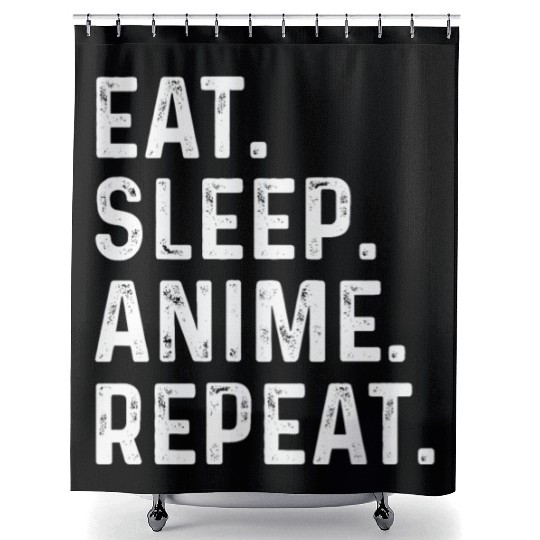 Eat Sleep Anime Repeat Gift for Manga Fans Shower Curtains