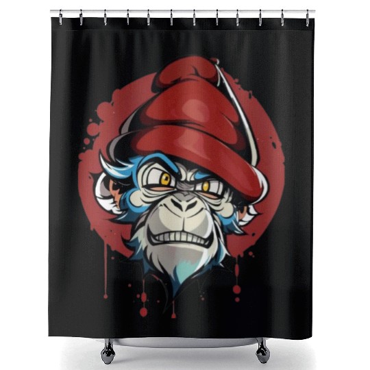 Angry Monkey Design Shower Curtains