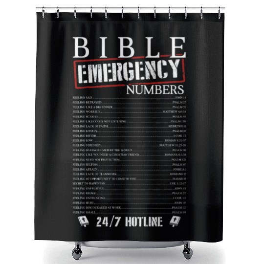 Bible Emergency Numbers Shower Curtains