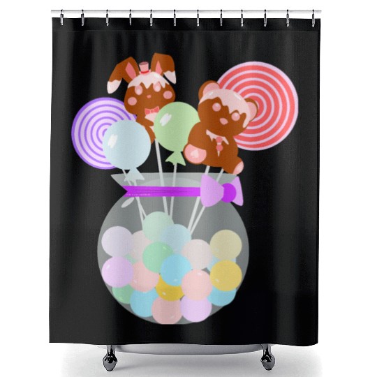 CIRCUS IN SPRING: CIRCUS CANDY JAR Shower Curtains