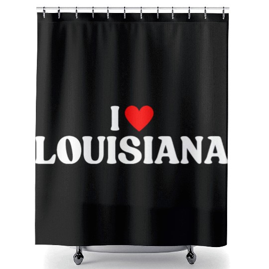 I Love Louisiana I Heart LA Shower Curtains