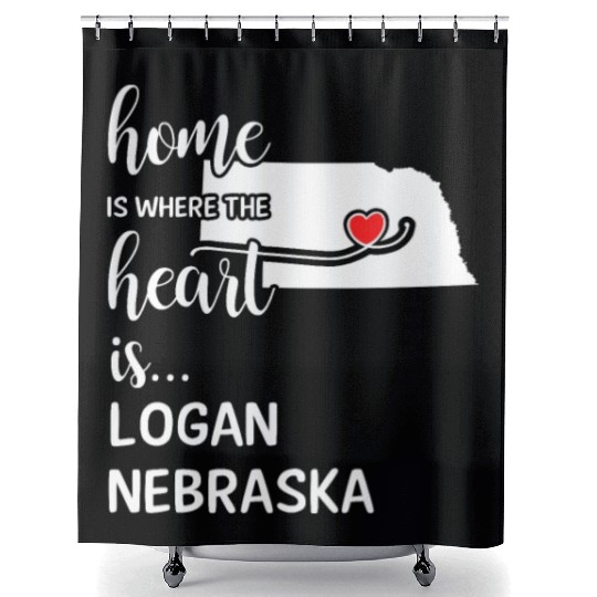 Logan County Nebraska Is Where My Heart Is Gift Shower Curtains