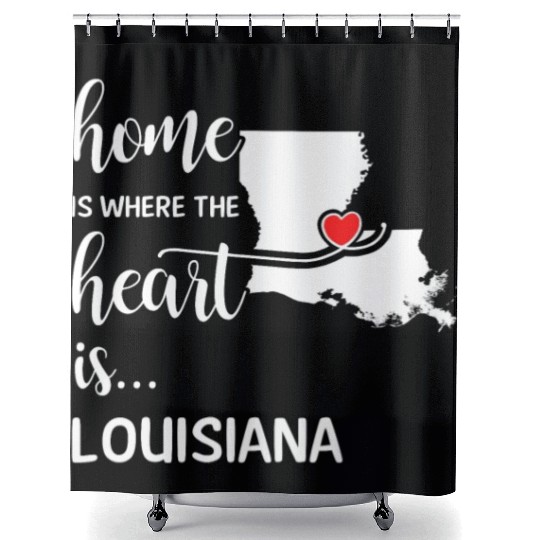Louisiana Home Is Where Heart Is Cool Gift Shower Curtains