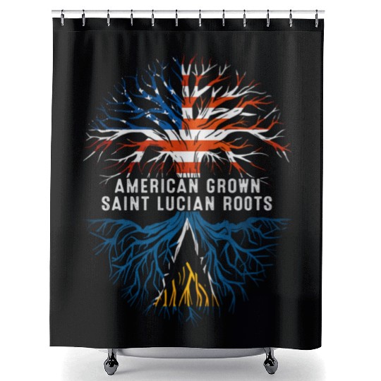 American Grown Saint Lucian Roots Tree Saint Lucia Shower Curtains