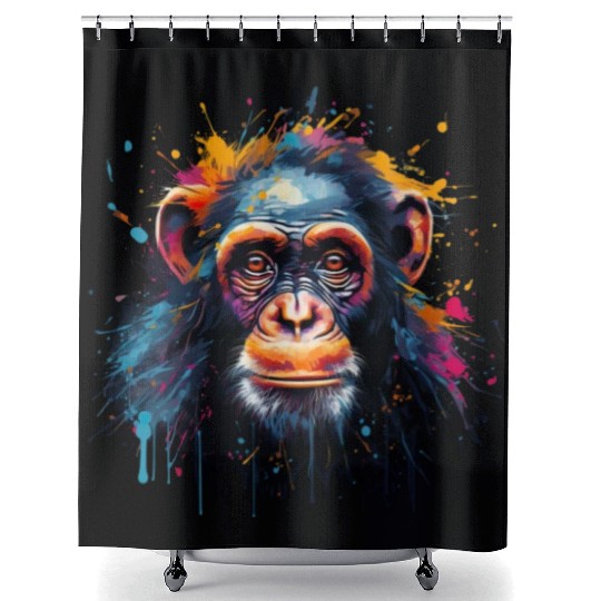 Street Art Monkey Urban Rap Street Monkey Shower Curtains