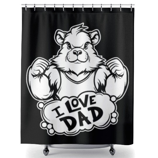 Guinea Pig Cavy I Love Dad Shower Curtains