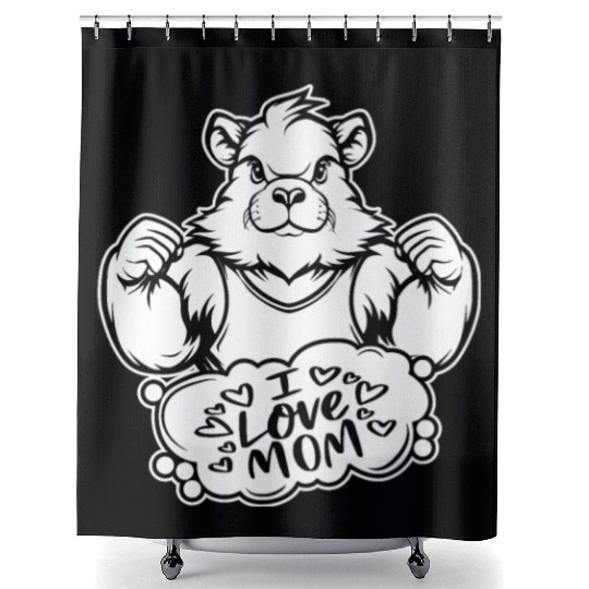 Guinea Pig Cavy I Love Mom Shower Curtains